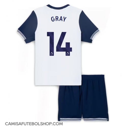 Camisa de time de futebol Tottenham Hotspur Archie Gray #14 Replicas 1º Equipamento Infantil 2024-25 Manga Curta (+ Calças curtas)